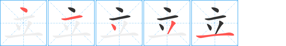 立字的笔顺分布演示