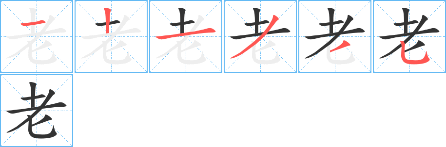 老字的笔顺分布演示