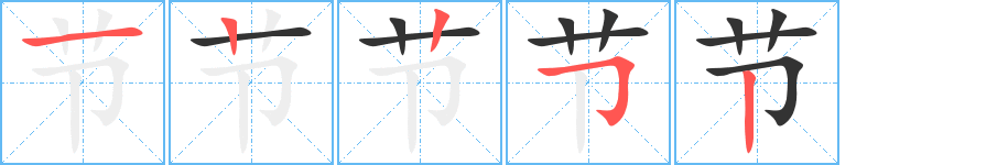 节字的笔顺分布演示