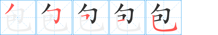 包字的笔顺分布演示