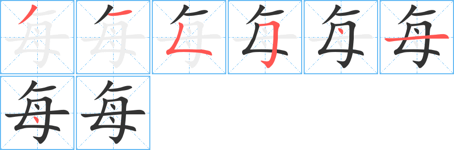 每字的笔顺分布演示