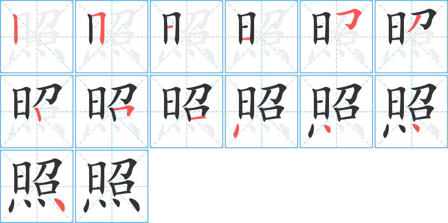 照字的笔顺分布演示