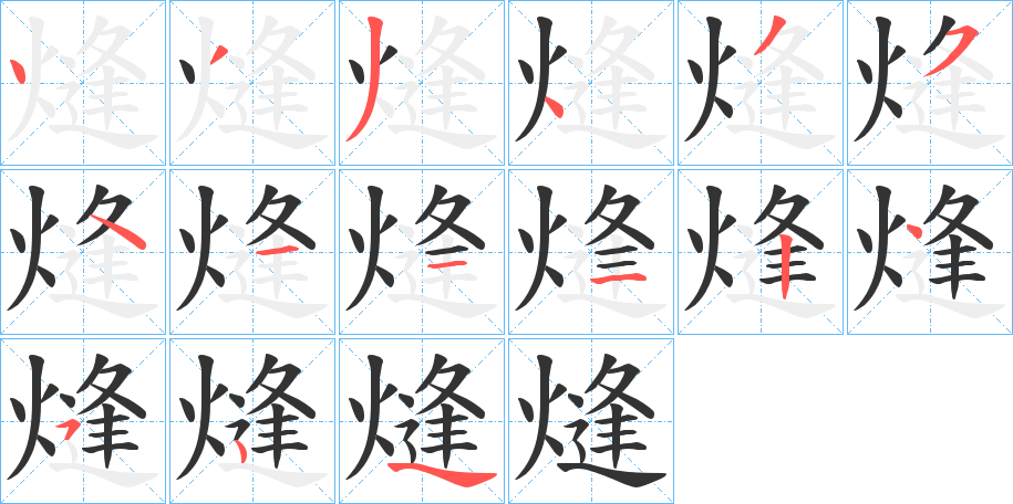 熢字的笔顺分布演示