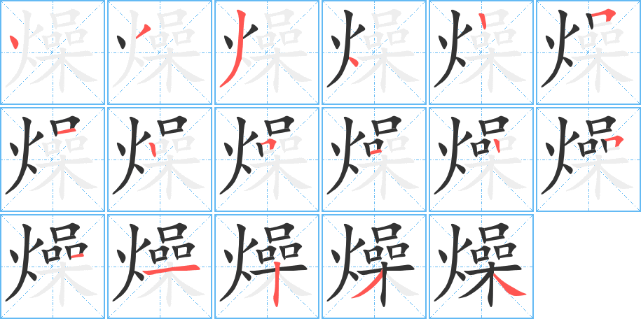 燥字的笔顺分布演示