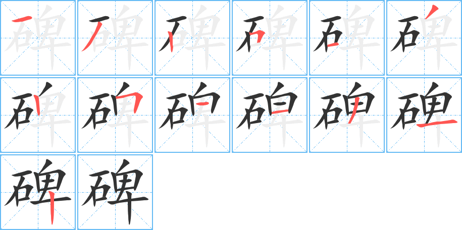 碑字的笔顺分布演示