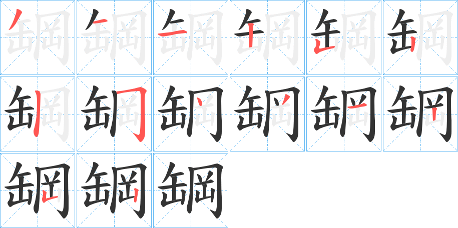 罁字的笔顺分布演示