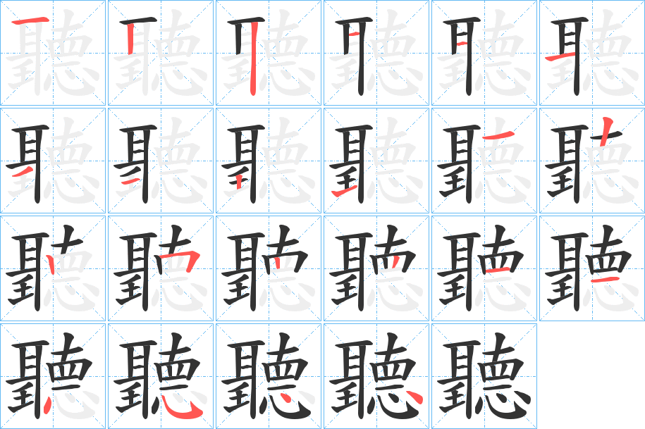 聽字的笔顺分布演示