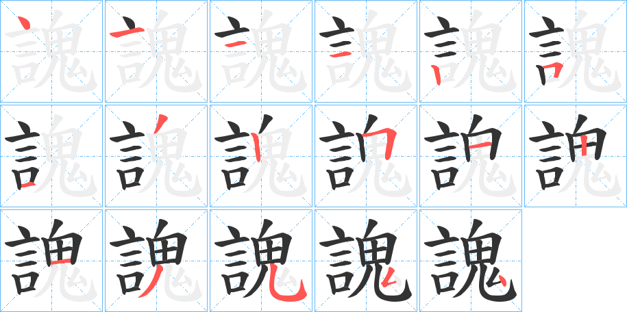 謉字的笔顺分布演示
