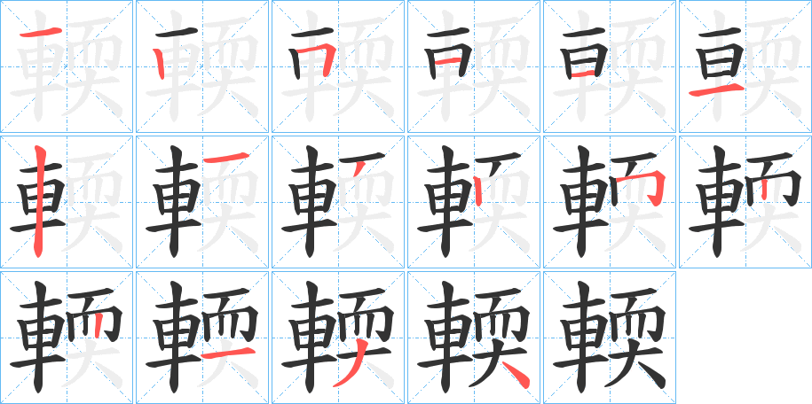 輭字的笔顺分布演示