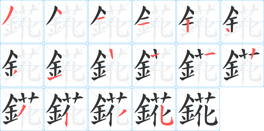 錵字的笔顺分布演示