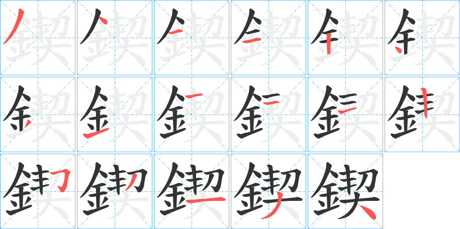 鍥字的笔顺分布演示