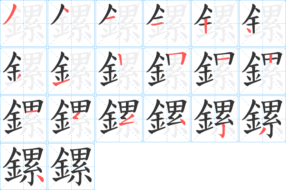 鏍字的笔顺分布演示