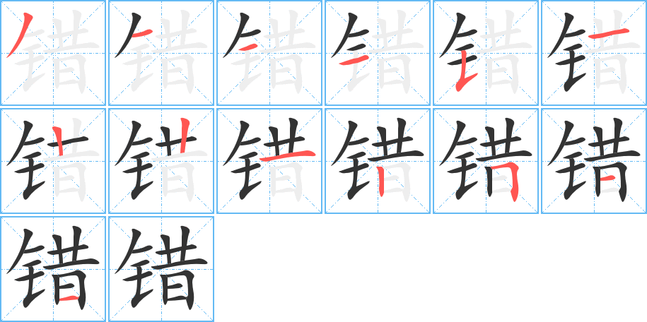 错字的笔顺分布演示