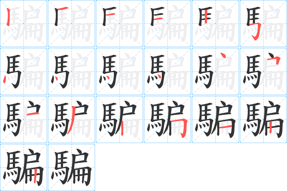 騙字的笔顺分布演示