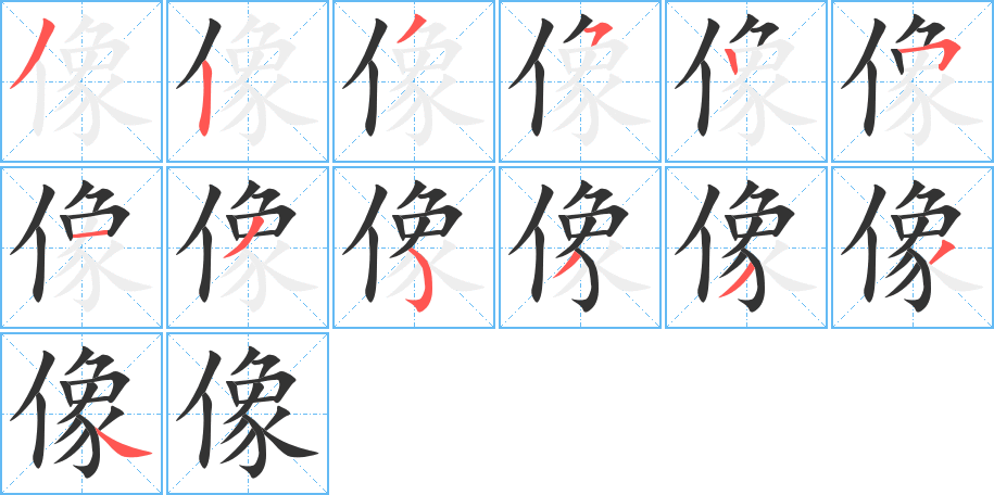 像字的笔顺分布演示