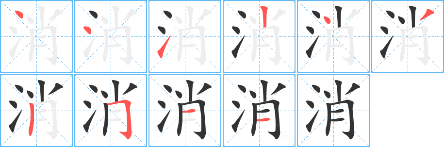 消字的笔顺分布演示